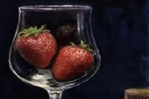グラスの苺